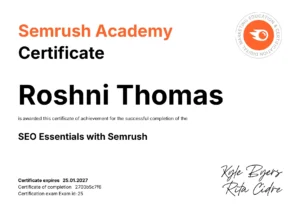 Digital Marketing Expert In Kochi certification semrush